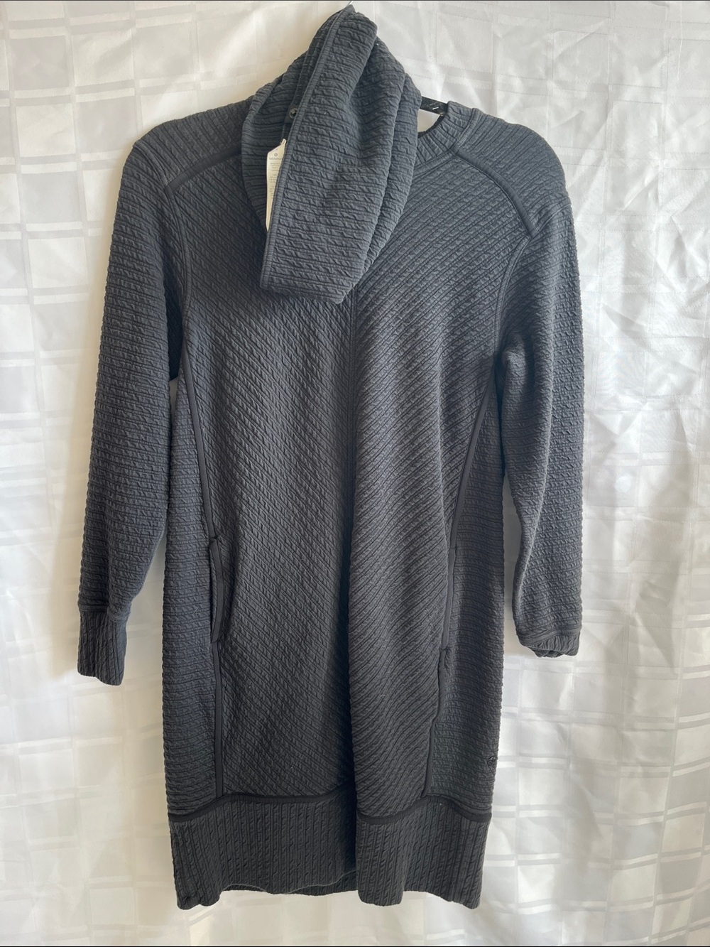lululemon athletica Quilted Black Turtleneck Sweater Dress